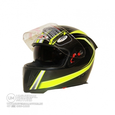 Шлем (интеграл) Ataki FF311 Trace черный/желтый глянцевый