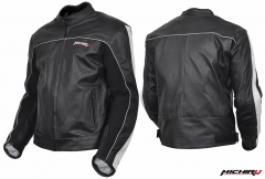 Куртка мотоциклетная (кожа) Action Черно-белый MICHIRU