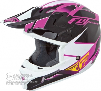 Шлем детский (кроссовый) Fly Racing KINETIC IMPULSE розовый/черный/белый глянцевый (2015)