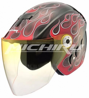 Шлем (открытый) MO 110 Flamelet Red MICHIRU