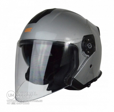 Шлем (открытый со стеклом) Origine Palio Solid серебристый глянцевый