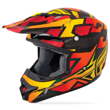 Шлем (кроссовый) Fly Racing KINETIC BLOCK OUT оранжевый/черный глянцевый