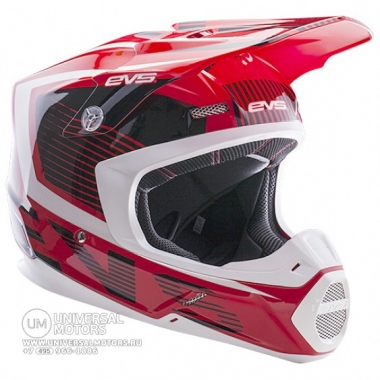 Шлем (кроссовый) EVS T5 VECTOR красный/чёрный глянцевый
