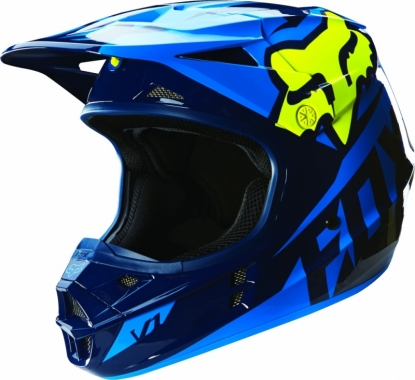 Шлем Fox V1 Race Helmet Blue/Yellow (MX16)