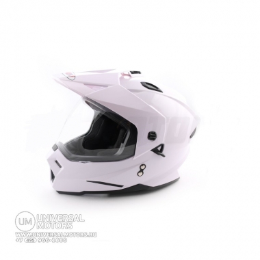 Шлем (мотард) Ataki FF802 Solid белый глянцевый