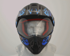 Шлем кроссовый TANKED T-340 эндуро со стеклом) FLAT BLAC/WARWOLF