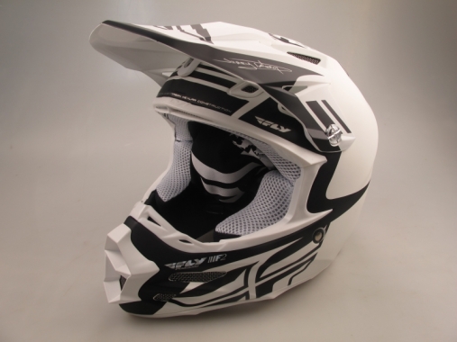 Шлем (кроссовый) Fly Racing F2 CARBON DUB STEP белый/черный матовый (2014)