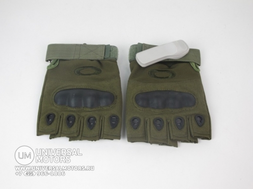 Перчатки OAKLEY с обрезанными пальцами (цвета хаки с черными вставками)