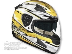Шлем VEGA HD188 Techno желтый/бел. глянцевый