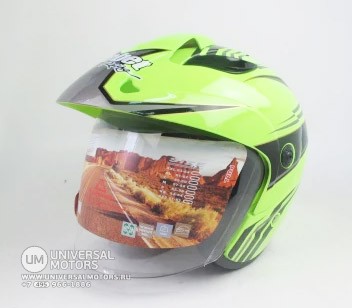 Шлем открытый со стеклом Safebet HF 255 Neon Yellow