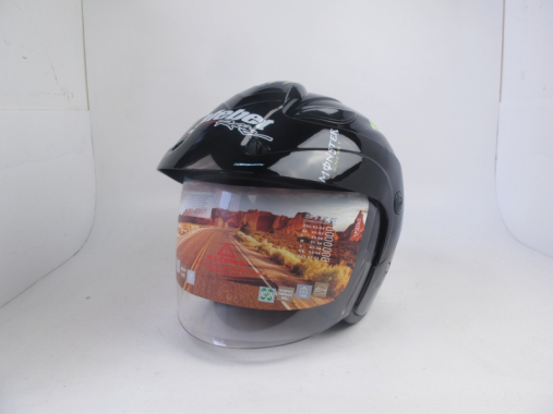 Шлем открытый со стеклом Safebet HF 255 Black