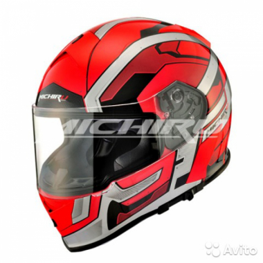 Шлем (интеграл) MI 167 RoboMech Red (с солнцезащитным стеклом)