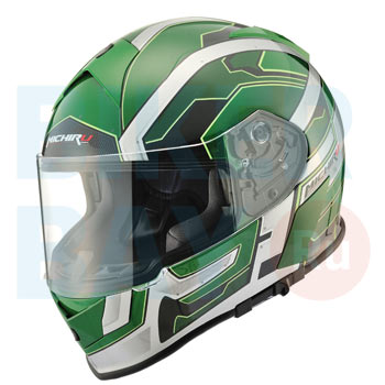 Шлем (интеграл) MI 167 RoboMech Green (с солнцезащитным стеклом)