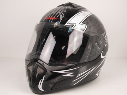 Шлем RSV Racer EDL Dust,  двойной визор с подогревом, чёрно-серебристый (Dust Grey)