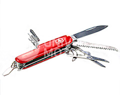 Мультитул красный тип Швейцарского ножа(11 инструментов,нож,пила,открывашки и проч.)